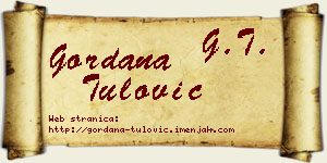 Gordana Tulović vizit kartica